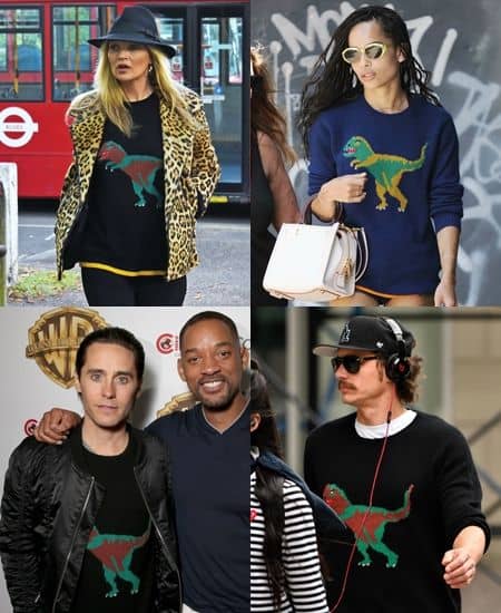 Coach コーチ　恐竜ニット　セレブ　ケイト・モス　ゾーイ・クラヴィッツ　ジェームス・フランコ　ジャレッド・レト