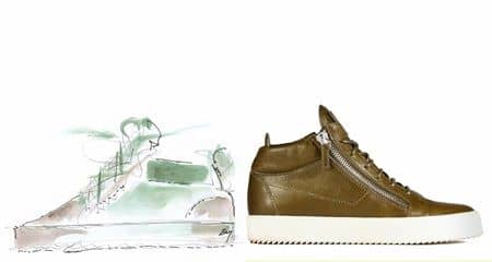ゼイン・マリク　シューズコレクション　Zayn Malik Giuzeppe Zanotti コラボ　デザイン　スケッチ　スニーカー　ジュゼッペ・ザノッティ