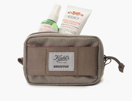キールズ Kiehl’s ブリーフィング Briefing コラボ 3月1日発売 限定 デニム地 ポーチ ハンドクリーム グレープフルーツ エッセンスミスト 2種類 ベージュ