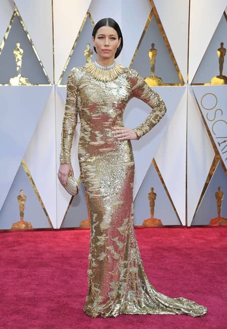ジェシカ・ビール　Jessica Biel　第89回アカデミー賞　オスカー　2017年　ドレス　レッドカーペット　着用ブランド　速報