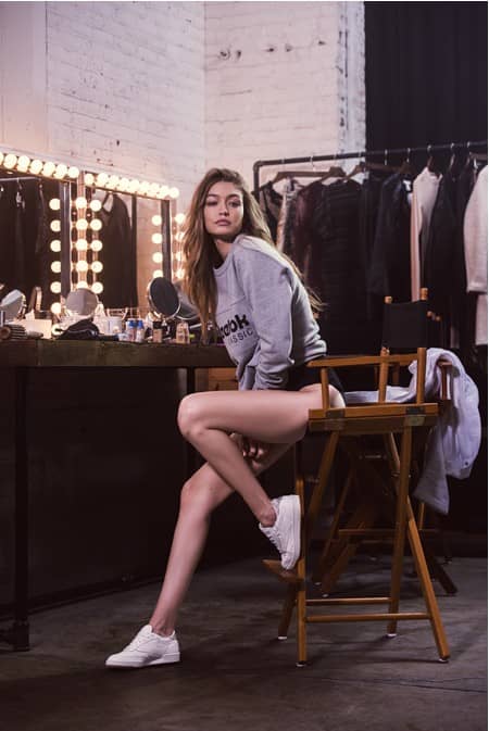 リーボック　Reebok　ケンドリック・ラマー　Kendrick Lamar　ジジ・ハディッド　Gigi Hadid　スニーカー　CLUB C　コート系スニーカー　テニスシューズ　モデル　広告塔　