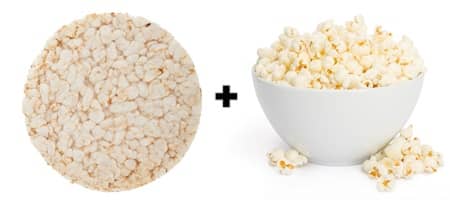 SkinnyPop スキニーポップ ポップコーン・ケーキ Popcorn Cake ライスケーキ+ポップコーン写真