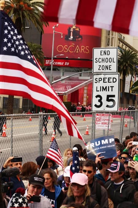 アカデミー賞　オスカー　デモ　ドナルド・トランプ大統領　支持者　Oscar Academy Awards Demo By Donald Trump Supporters