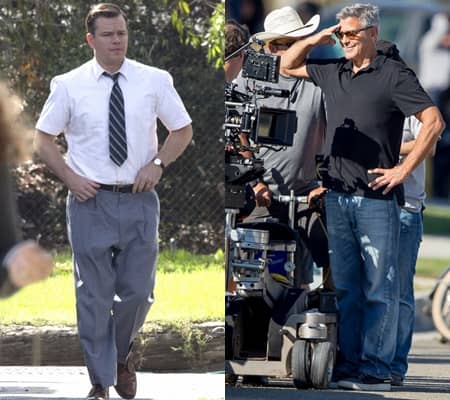 マット・デイモン　Matt Damon　ジョージ・クルーニー　George Clooney　映画　サバ―ビコン　撮影風景　　現場　セット