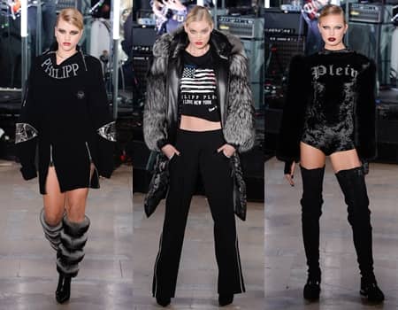 NY　ファッションウィーク　2017　秋冬　フィリップ・プレイン　Philipp Plein　ランウェイ　モデル　ヴィクトリアズ・シークレット　ソフィア・リッチー　エルザ・ホスク　ロミー・ストリド