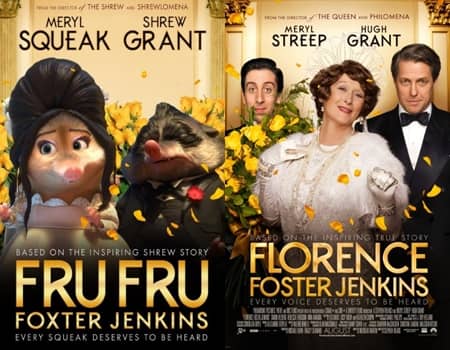 アカデミー賞　ズートピア　パロディーポスター　オスカー　キャラクター　ねずみ　ダム・フローレンス！夢見るふたり　原題：フローレンス・フォスター・ジェンキンス 　フル・フル・フォックスター・ジェンキンス