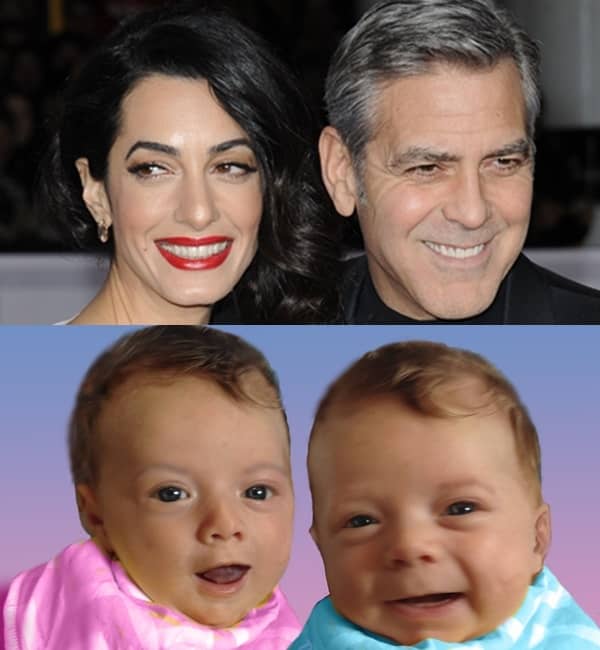 ジョージ・クルーニー　アマル・クルーニー　双子の予想図