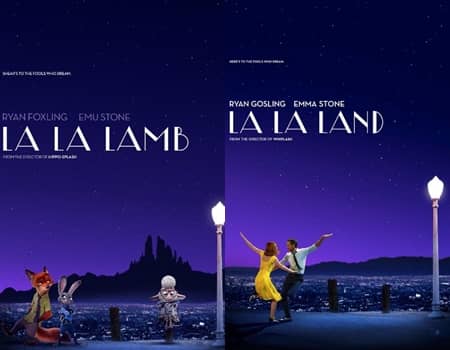 アカデミー賞　ズートピア　パロディーポスター　オスカー　ラ・ラ・ランド　La La Land　キャラクター　ラ・ラ・ラム　La La Lamb