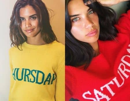 サラ・サンパイオ　Sara Sampaio　アルベルタ・フェレッティ　Alberta Ferretti　レインボー･ウィークリーセーター　ファッショニスタ　人気　セーター　品薄　おしゃれ　メンズ　ウィメンズ