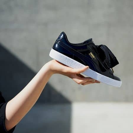 プーマ Puma  バスケットハート スニーカー リボン おおきい ポイント コートスタイル 人気 可愛い