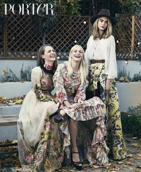 カーラ、ポピー、クロエ・デルヴィーニュ姉妹　Porter誌インタビュー